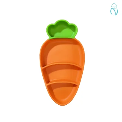 تصویر ظرف غذای کودک سیلیکونی هویج نارنجی